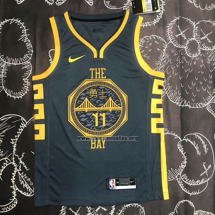 Camiseta Golden State Warriors Klay Thompson NO 11 Ciudad 2018-19 Azul